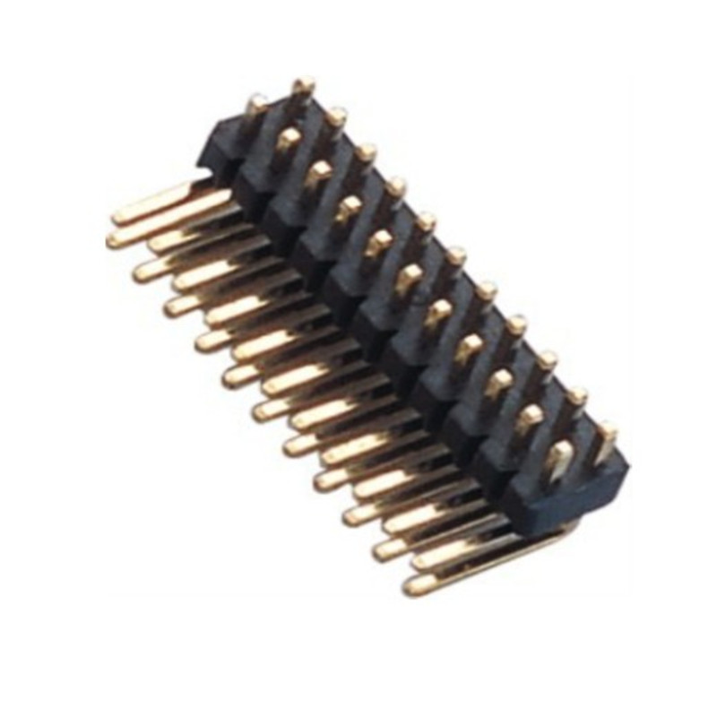 1.27 pitch pin header double row 90 degree bent pin 2~50P glue height 1.0/1.5/2.0/2.5 connector