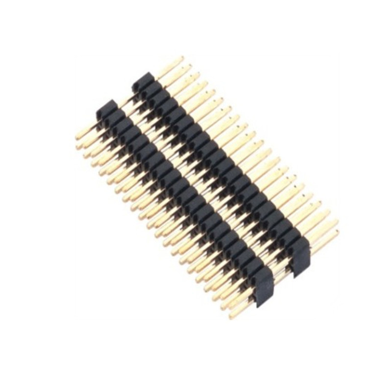 1.27 pitch pin header, double row double plastic straight plug 2~50P glue height 1.0/1.5/2.0/2.5 connector