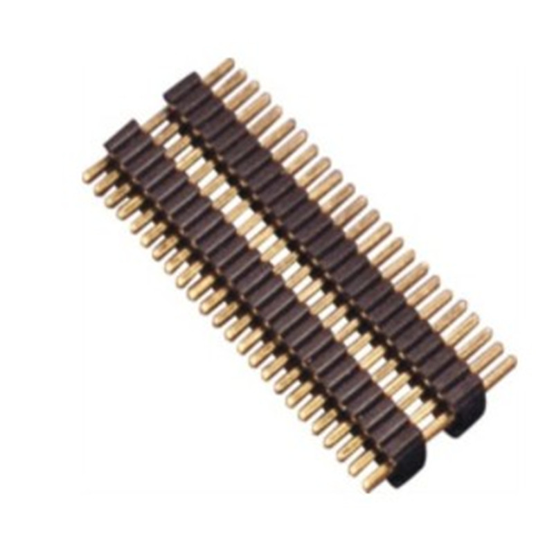 1.27 pin row single row double plastic straight plug 2~50P glue height 1.0/1.5/2.0/2.5 gold-plated connector
