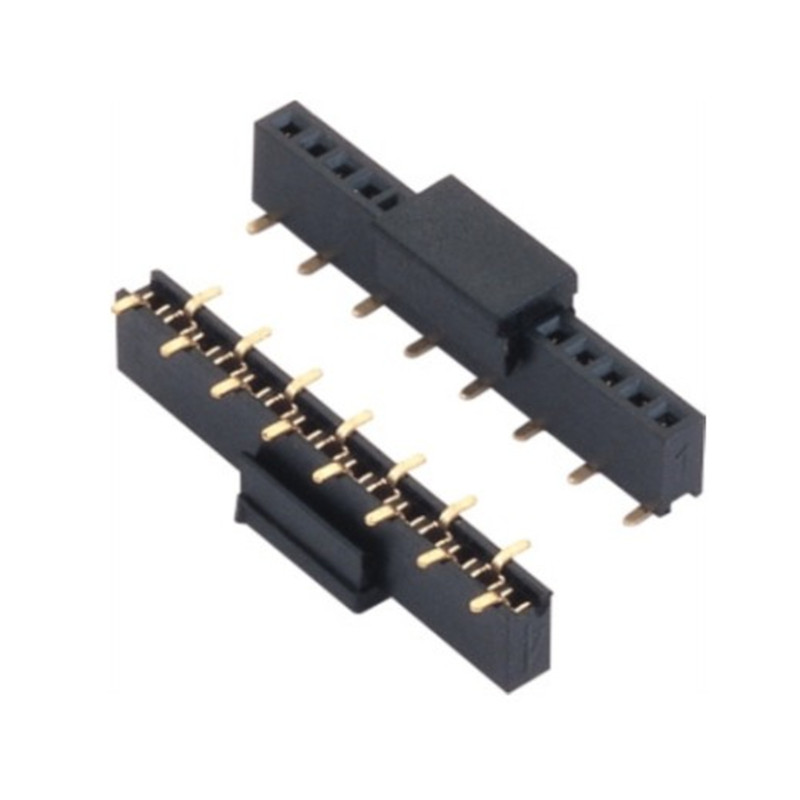 1.27 pitch female header, single-row vertical paste SMT glue height 2.0/3.4/4.3 2~50P board-to-board connector