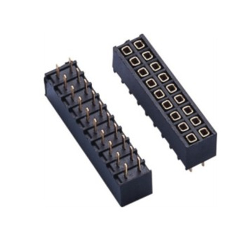 2.54 pitch double-row in-line plug-in type robust female header, high 6.8/2~40P connector