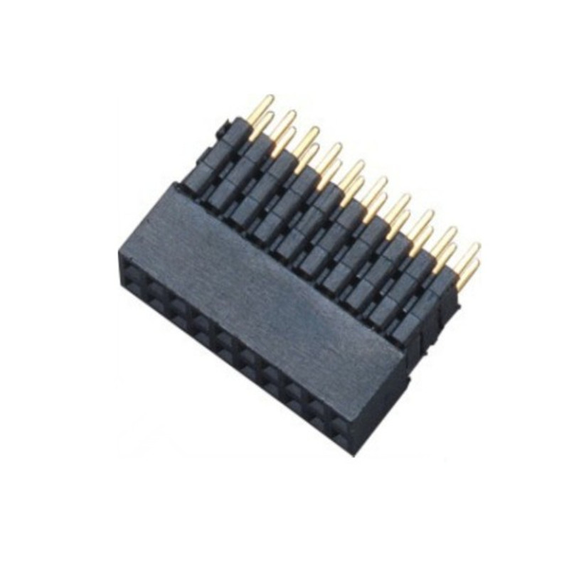 2.0 spacing female row, double row straight plug, plastic height 6.35 heightened type Y-end PC104 terminal 2~40PIN