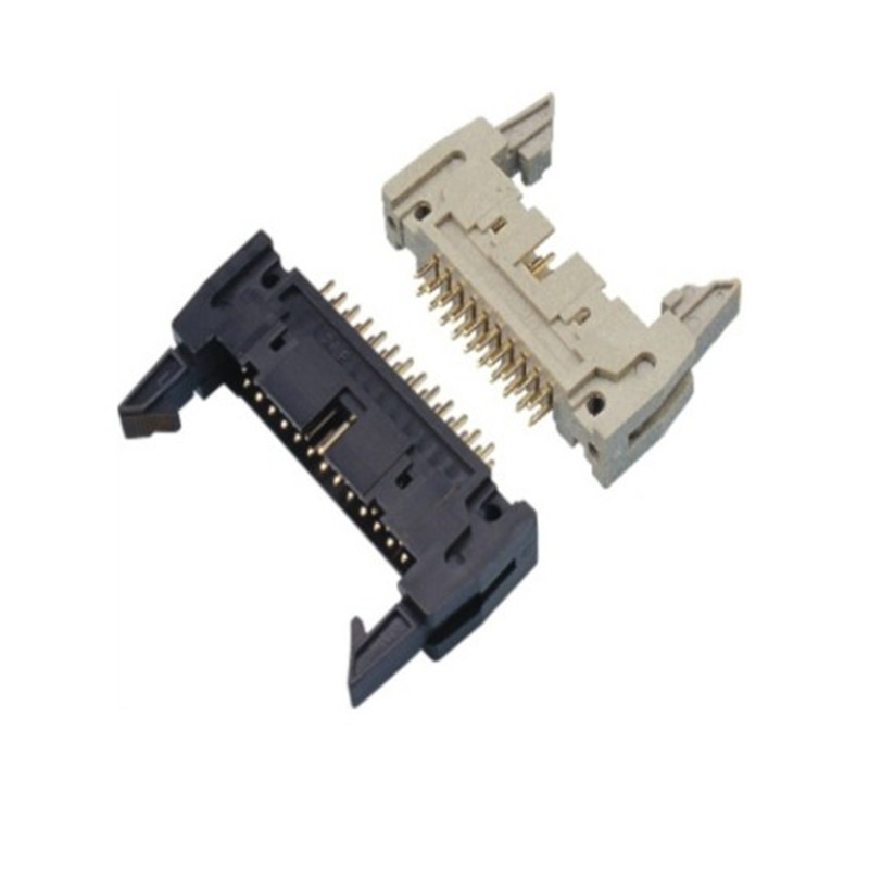 2.54 pitch horn straight plug black/off-white with ear buckle 6-64P wire-to-board connector