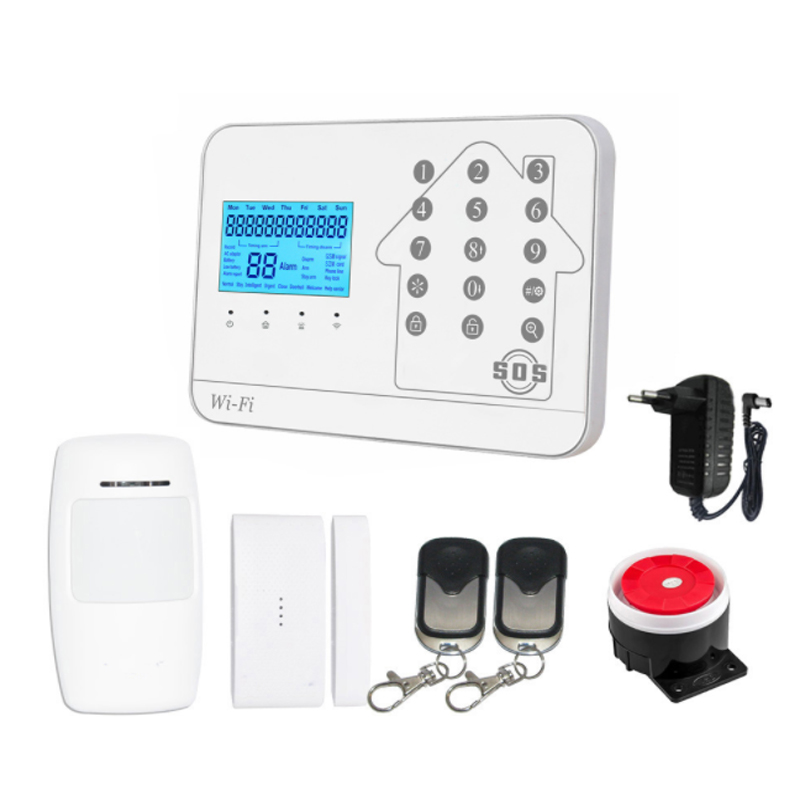 GSM+WIFI+PSTN wireless anti-theft alarm system household commercial infrared alarm