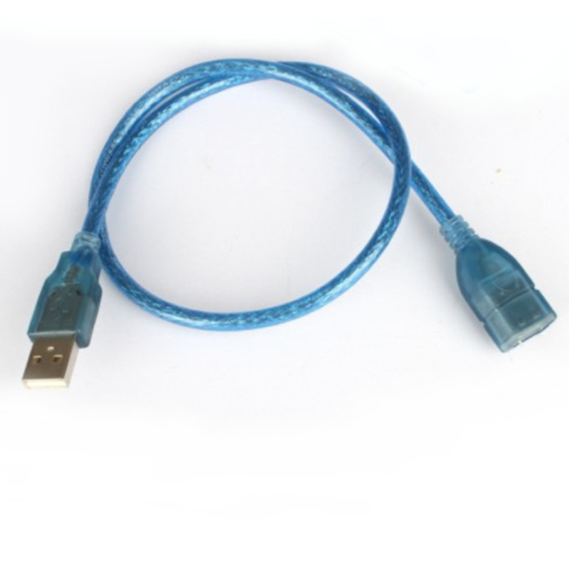 Direct selling high-quality transparent blue Baotou am to af a male to female USB data cable extension cable USB data cable