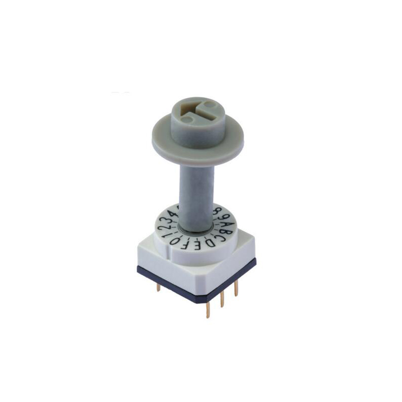 10X10 in-line 16-speed 6-pin rotary coding switch with knob cap, waterproof DIP switch
