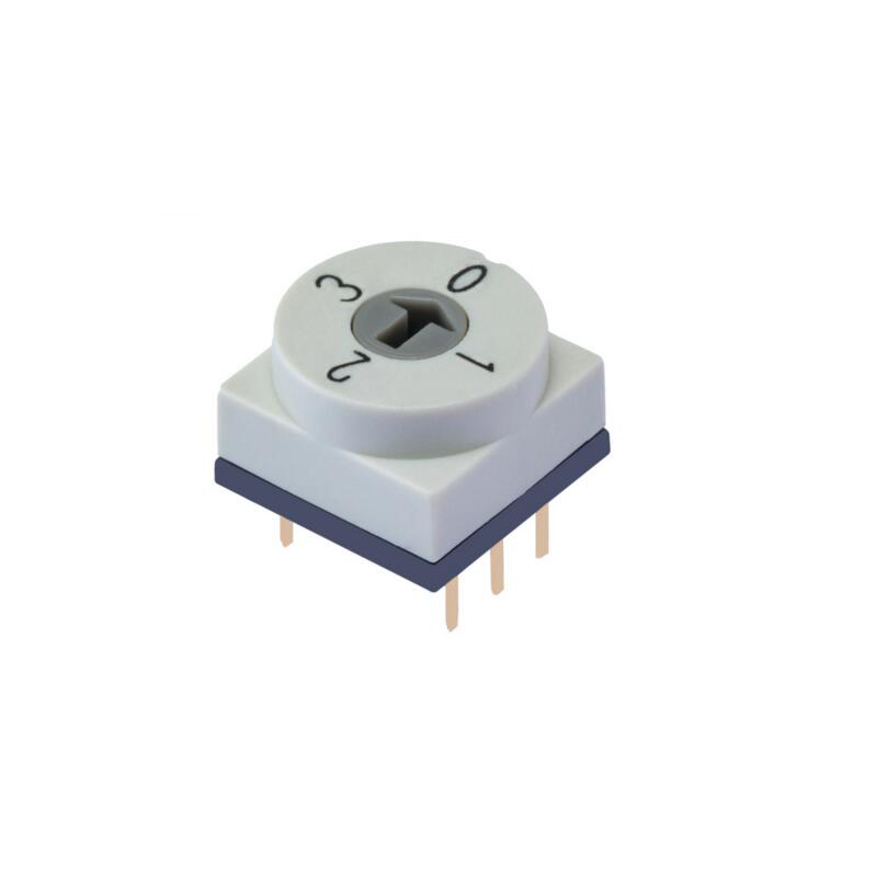Rotary switch, 4-position front side rotary switch, plug-in SMD package