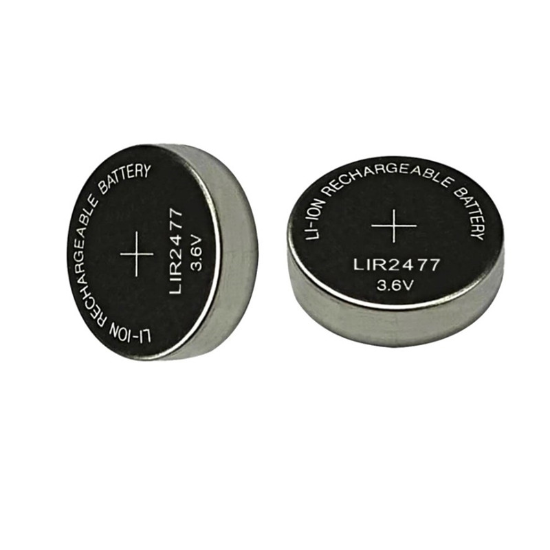 LIR2477 rechargeable button battery, 3.6V lithium-ion battery, large capacity