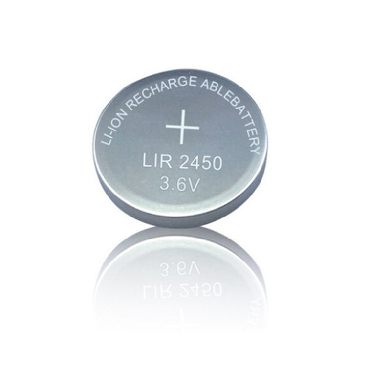 Rechargeable LIR2450 Button Battery Wholesale Environmentally Friendly 3.6V Li-ion lir2450 Can Add Solder Feet