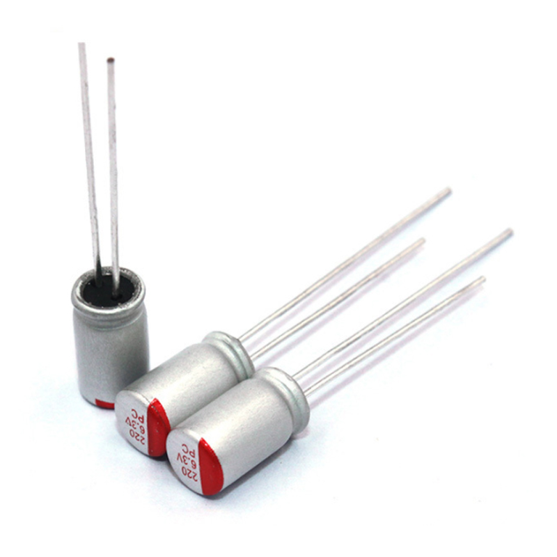 In-line electrolytic capacitor 6.3V220UF 5X8mm long life solid PT