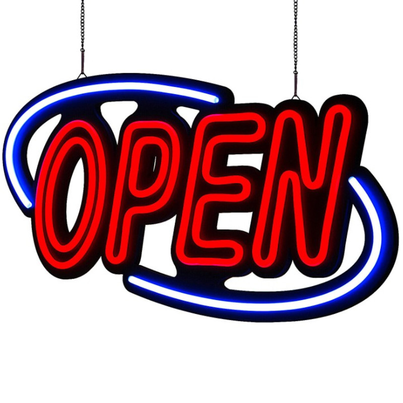 Super bright OPEN billboard LED neon luminous business light box billboard large size 80*40cm
