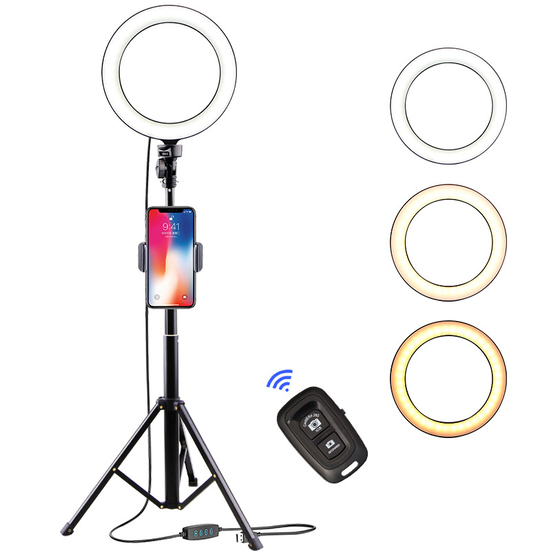 Mobile phone live broadcast bracket tripod portable fast hand shaking ring fill light cross-border Amazon led beauty light