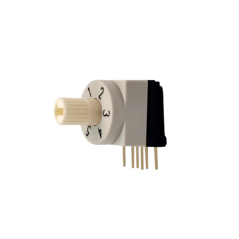 Lateral 2.54mm foot pitch 6-position rotary coding switch, lighting control power knob switch