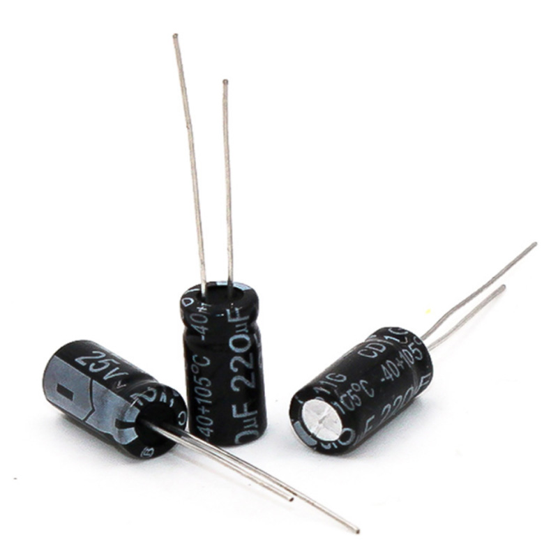 High temperature 105℃ 8*12mm 220UF/25V aluminum electrolytic capacitor