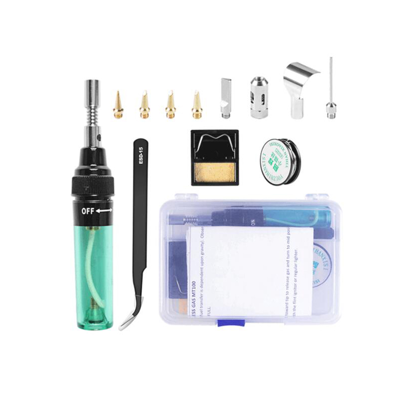 Gas Soldering Iron Set MT-100 Portable Pneumatic Luo Tie Three-in-One Kit Gas Soldering Iron Component Box Set