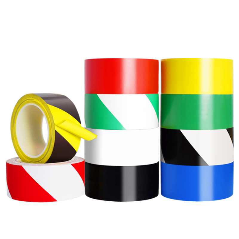 Black and yellow 33m pvc warning tape, workshop floor marking tape, wear-resistant zebra crossing floor tape