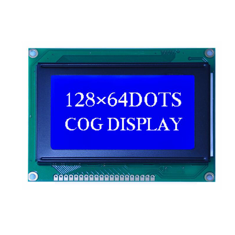 módulo LCD de 3,2 polegadas STN fundo azul texto branco 12864 tela preta e branca COB tela do módulo de matriz de pontos