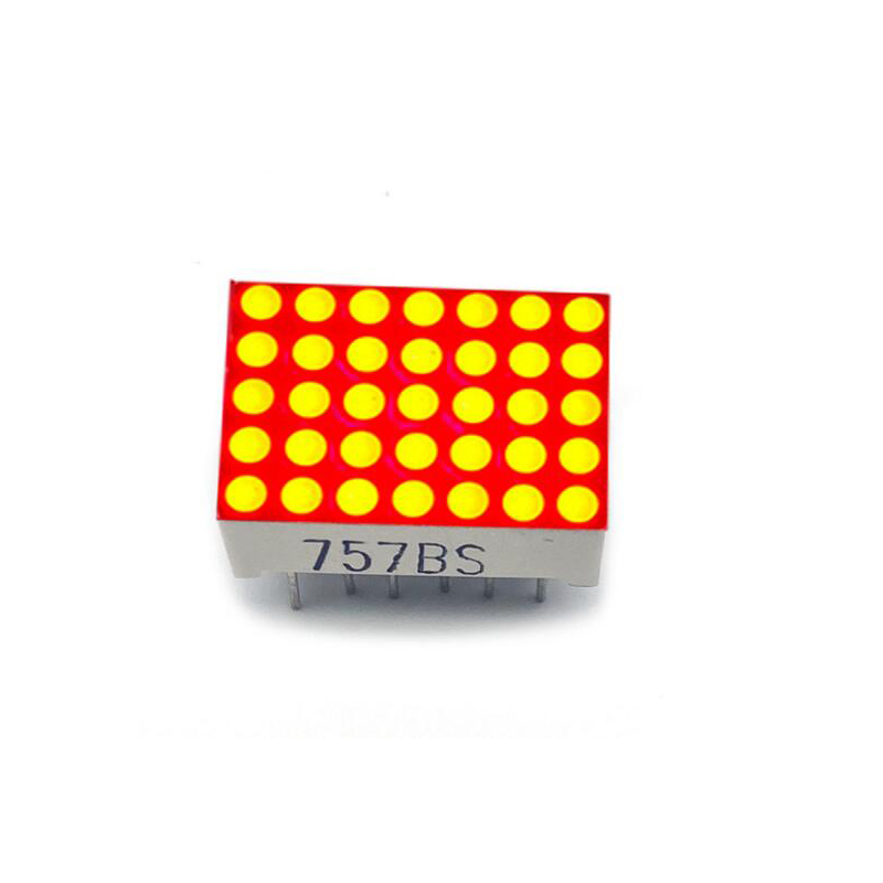 led matriz de pontos 5*7 tela de matriz de pontos 757BS ânodo comum COMO cátodo comum luz vermelha destaque Ф2mm tubo digital atacado