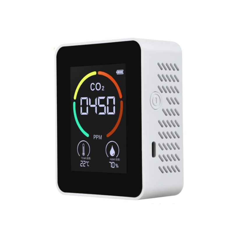 Portable indoor household air quality CO2 temperature and humidity alarm detector