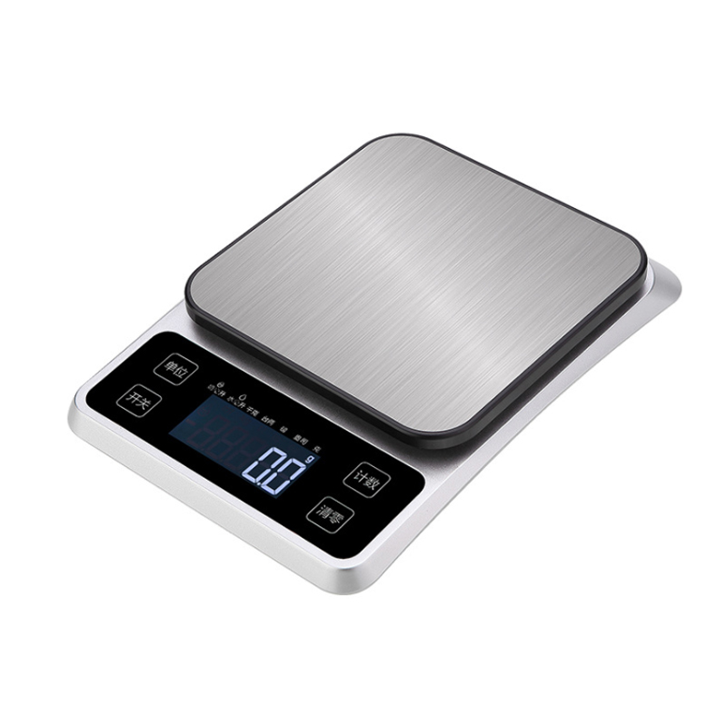 Recarregável doméstico de aço inoxidável 5kg grama de cozimento de alimentos pesando 0,1g precisão 10kg balança de bancada balança de cozinha balança eletrônica