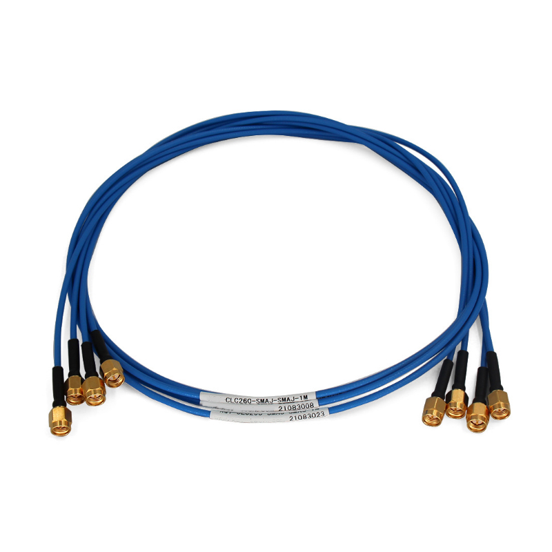 SMA RF coaxial test cable assembly, stable amplitude and stable phase brass gold-plated flexible 8G cable