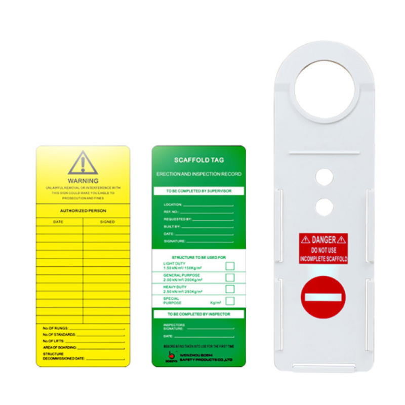Scaffolding listed fixed assets safety sign prohibits the use of two sets of PVC cardboard