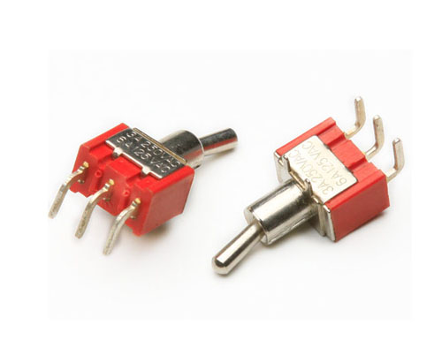 5A125V Dpdt Alternadores Mini ON-ON 2 posições 3 pinos Vermelho MTS-102-C3 2A250V interruptor de alternância de latão