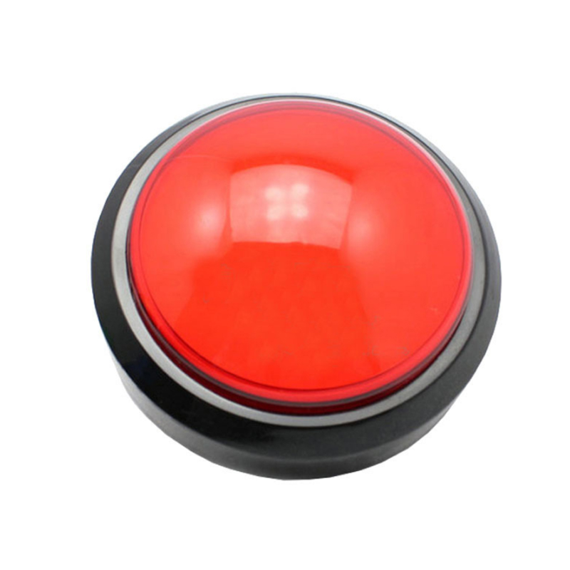 botão redondo grande convexo de 100 mm com console de jogo leve respondedor interruptor de botão grande com botão de reinicialização grande e leve