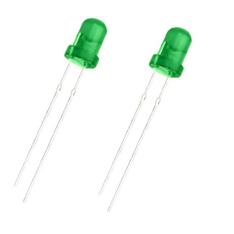 3mm carregador luz indicadora verde destaque contas de lâmpada de sinal de energia luz verde esmeralda cabeça redonda f3 luz de diodo em linha