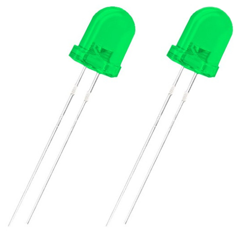 F8 cabeça redonda luz indicadora verde geral concentrando astigmatismo luz verde amarela contas de lâmpada em linha 8mmled diodo emissor de luz verde