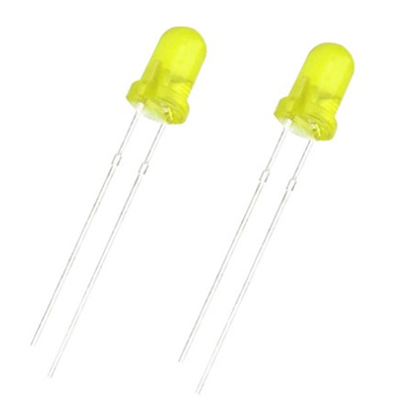F3mm contas de lâmpada de cabeça redonda transparente indicador de roteador de pé longo luz amarela luz amarela em linha diodo emissor de luz LED