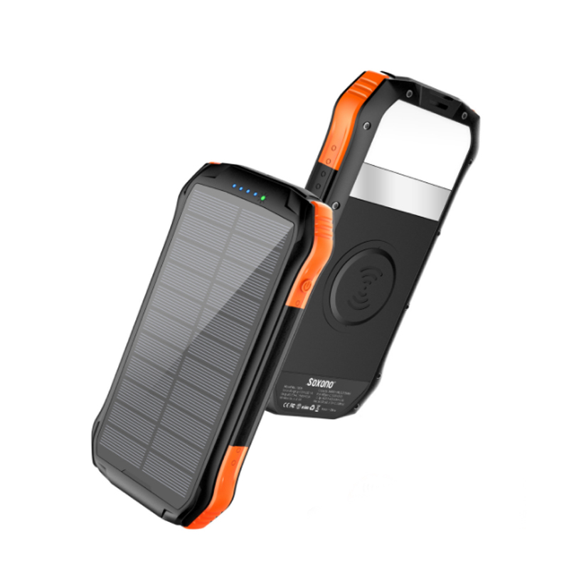 Amazons popular outdoor three defense mobile power 16000 Ma pd18w fast charging solar wireless charging treasure