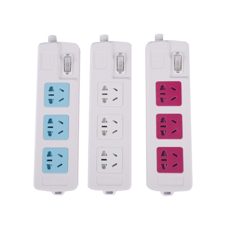 High quality three hole socket plug board with optional wire length plug board PP Flame retardant material wiring board