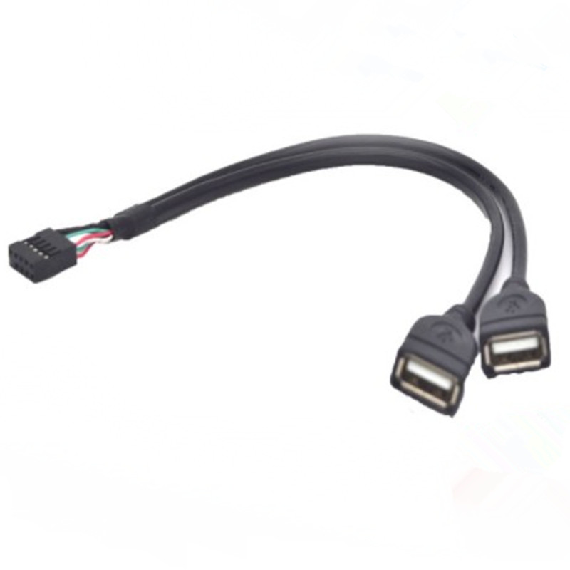 DuPont 2.54 spacing 5p motherboard 9-pin to usb2.54 wire 9pin to dual USB2.0 terminal wire