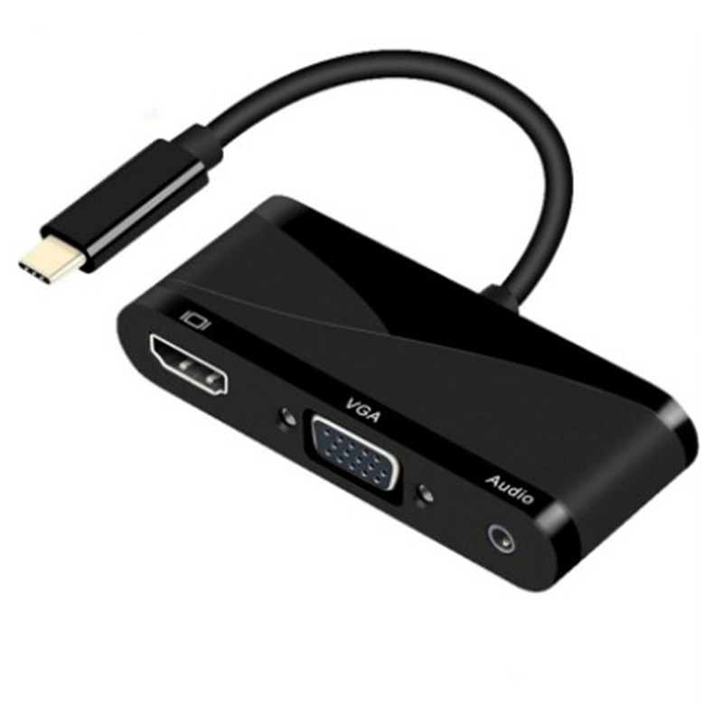 USB3.1 C TYPE TO HDMI TO HDMI VGA with audio c type to vga type HD cable