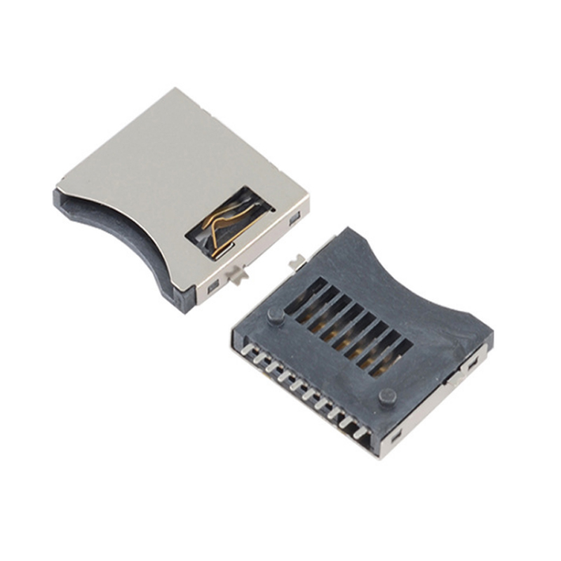 TF9P card socket 1.9H normally open normally closed PUSH in-line welding tf card socket C self-elastic TF card socket