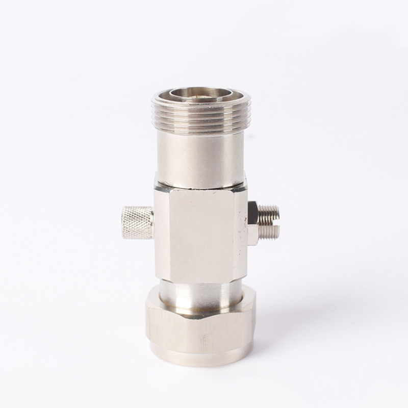 Custom stainless steel electronic connector threaded precision lightning arrester waterproof RF coaxial cable assembly