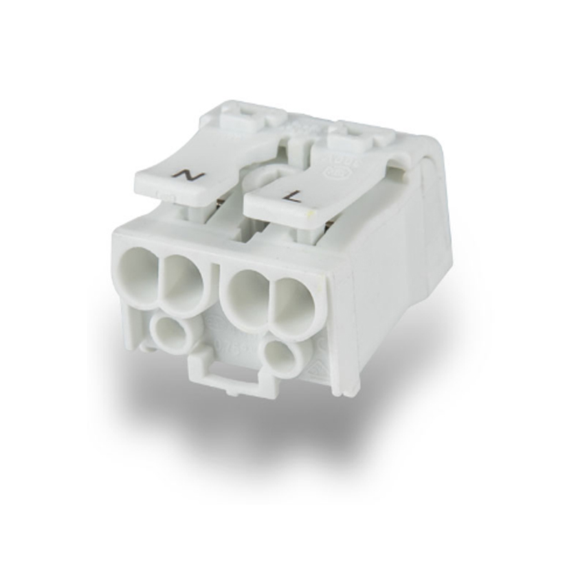 2 pole Electrical Push in Wire Connector white self locking quick connect lighting wire cable terminal