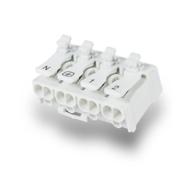 universal compact 4 pole quick splice and wire connector