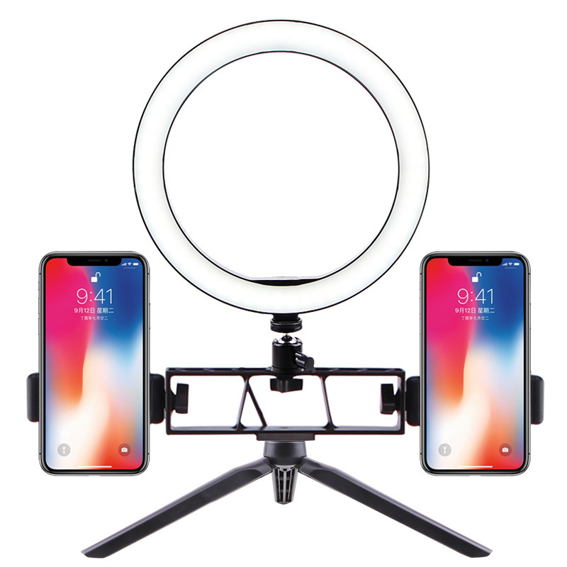 Suporte de mesa lâmpada de enchimento de luz para celular lâmpada de anel de transmissão ao vivo âncora selfie fotografia câmera tripé lâmpada de beleza LED