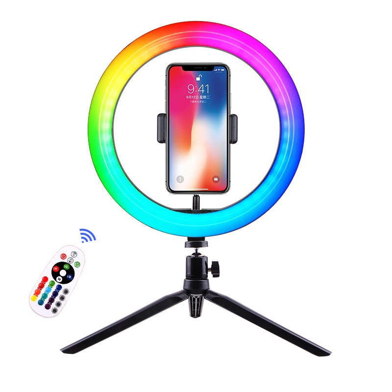 suporte de mesa rgb luz de preenchimento tiktok telefone móvel beleza ao vivo anel luz âncora selfie fotografia tripé