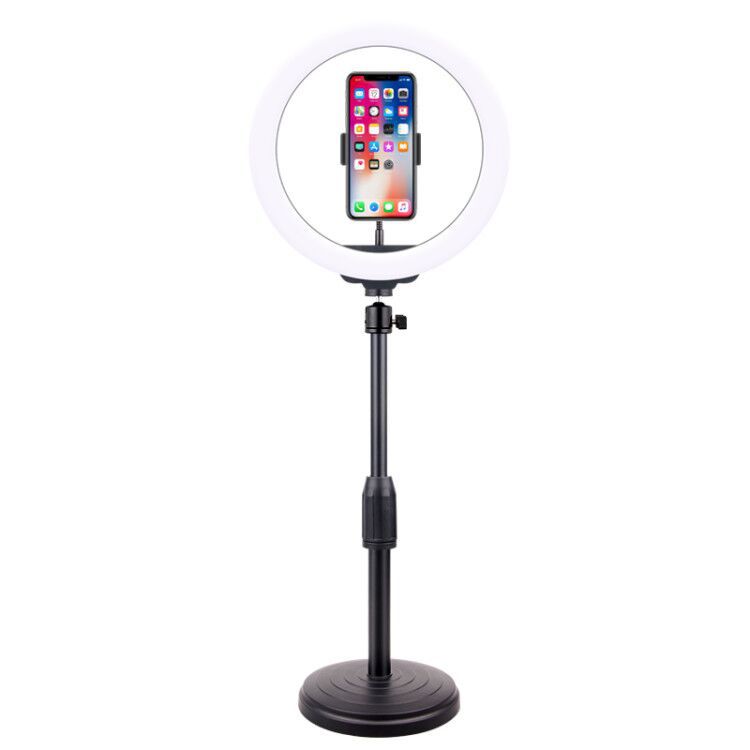 Suporte de transmissão ao vivo de mesa luz de preenchimento vibrato embelezamento anel de luz âncora suporte de disco de fotografia selfie para celular