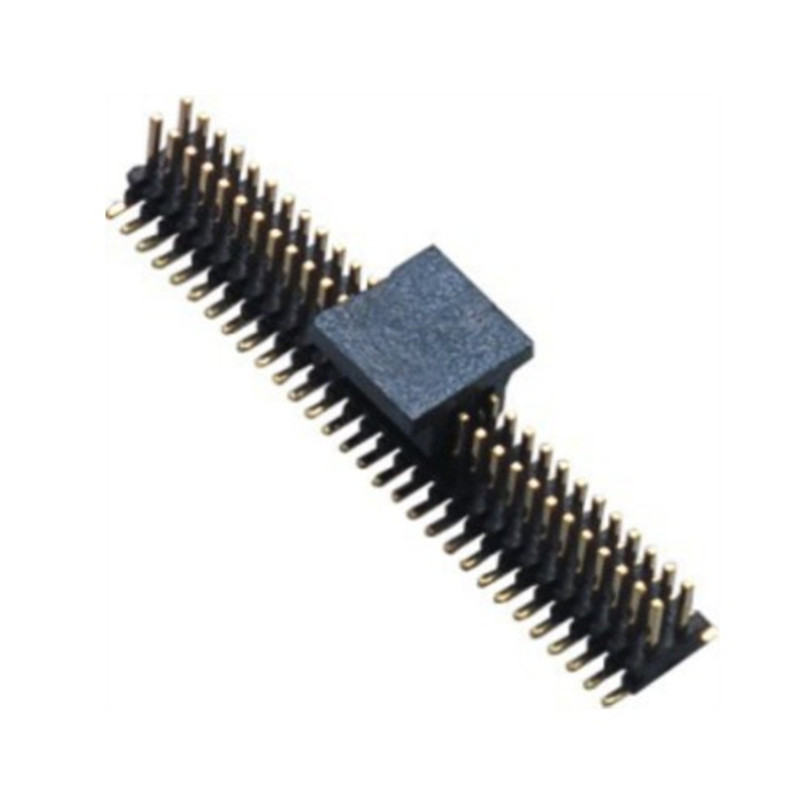 1.0 pitch fileira dupla patch pin header plástico altura 1.0 2-50p fileira dupla único conector de plástico