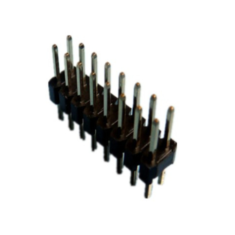cabeçalho de pino de passo de 2,54, linha dupla em linha, altura de plástico 1,5 / 2,0 / 2,5 conector 2 ~ 40P