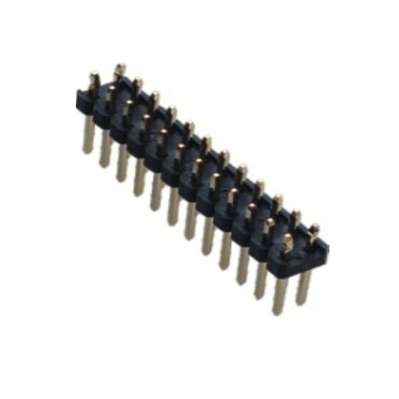 2.54 pitch pin header fileira dupla em linha único plástico 2 ~ 40P plástico alto 1.5/ 2.0/2.5 conector banhado a ouro