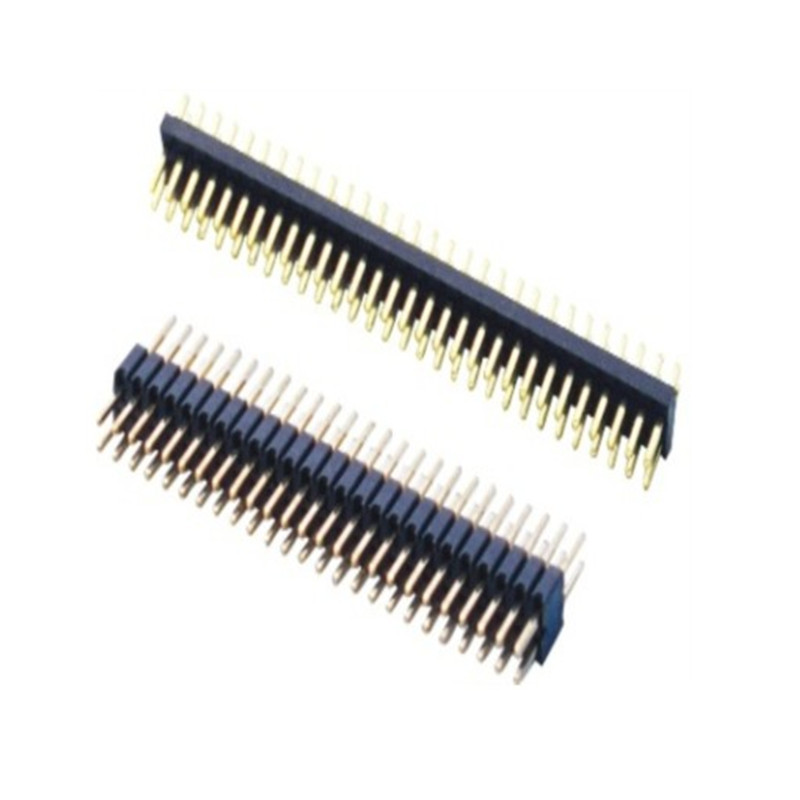 cabeçalho de pino de passo de 1,27, fileira dupla em linha 2 ~ 50P altura de cola 1,0 / 1,5 / 2,0 / 2,5 conector
