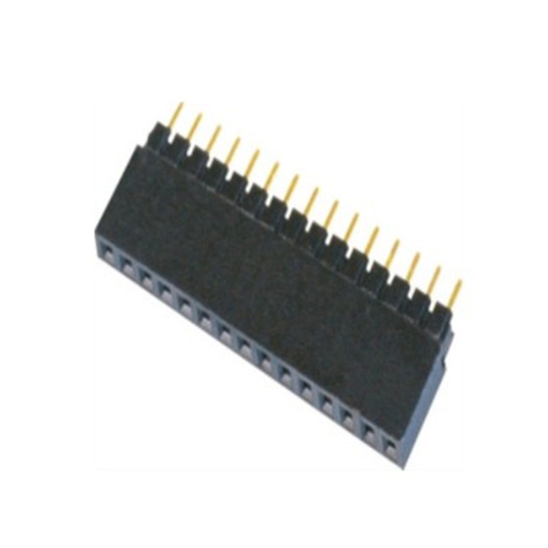 cabeçalho fêmea de passo de 2,54, fileira única em linha, altura de plástico tipo 8,5, terminal PC104 banhado a ouro 2 ~ 40P