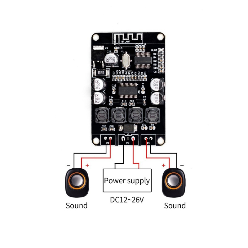 VHM-313 TPA3110 2x15W Bluetooth digital amplifier board Bluetooth ceiling speakers for background music