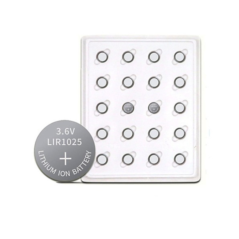 LIR1220 rechargeable button battery 3.6V voltage medical device battery LIR1025 battery