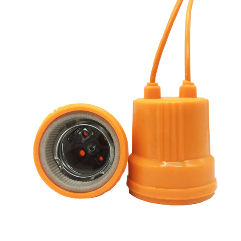e27 ceramic lamp holder with copper wire soft rubber E27 screw socket ceramic lamp holder